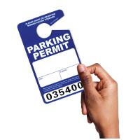 Large Thick Plastic Parking Permits with UV Varnish - Numbered
