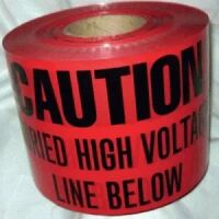 Caution Buried High Voltage Line Below - Red  