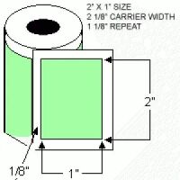 2" x 1" Thermal Transfer Labels on Rolls, No Perf 