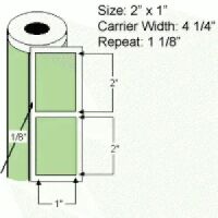 2" x 1" Thermal Transfer Labels on Rolls, Perf 