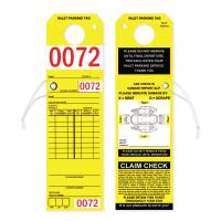 Yellow Valet Tags with Elastic String Attached, 9 1/2\