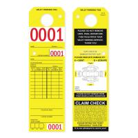 Yellow Parking Claim Tag with Reinforced Hole, 9 1/2\