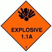 "EXPLOSIVE 1.1A" - D.O.T. Label    