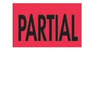 "PARTIAL" Fluorescent Red Label 