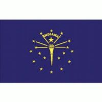 Indiana Flag with Pole Hem & Gold Fringes