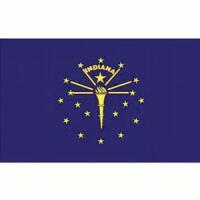 Indiana Flag with Pole Hem & Gold Fringes