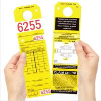 Yellow Parking Claim Tag with Reinforced Hole, 9 1/2\