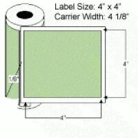 4"x4" Thermal Transfer Labels on Rolls,No Perfor  