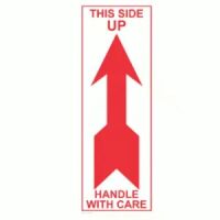 "This Side Up Handle With Care" Arrow Label 