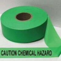 Caution Chemical Hazard Tape, Fl. Green  