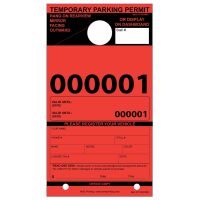 Temporary Paper Parking Permits - Mirror Hang Tags, Fluorescent Colors