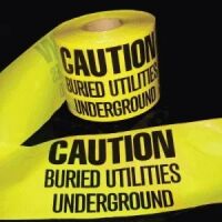 Caution Buried Utilities Underground - Yellow