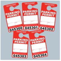 Large Thick Plastic Parking Permits with UV Varnish - Numbered