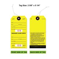 Baggage Claim Check Tags-In English Yellow