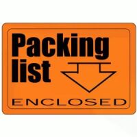 "Packing List Enclosed" Label      