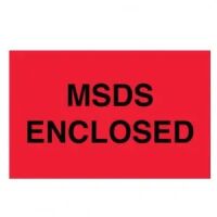 "MSDS ENCLOSED" Label 