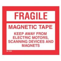"FRAGILE Magnetic Tape" Label 