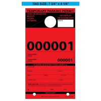 Temporary Paper Parking Permits - Mirror Hang Tags, Fluorescent Colors