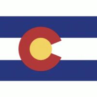 Colorado Flag with Pole Hem & Gold Fringes
