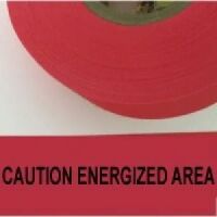 Caution Energized Area Tape, Fl. Red  