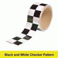 Hazard Warning Tape, Checkerboard, Black/White