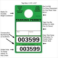 Paper Parking Permit Hang Tags - Available In Different Colors