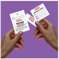 3 Part Parking & Claim Check Tags, White, 6 3/4\