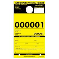 Temporary Paper Parking Permits - Mirror Hang Tags, Fluorescent Colors