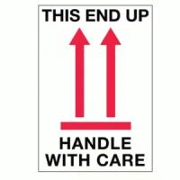"This End Up Handle With Care" Label 