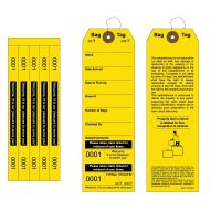 Superior Bag Claim Check Tags with 5 labels, Yellow