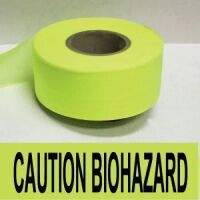 Caution Biohazard Tape, Fl. Lime  