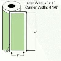 4" x 1" Thermal Transfer Labels on Rolls, Perf 