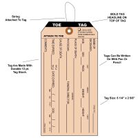 Morgue Toe Tags with String