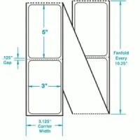 3" x 5" Thermal Transfer Labels Fanfolded