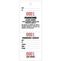 Parking & Claim Check Tags, White, 6 3/4" x 2 1/2"