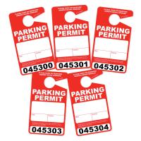 Large Thick Plastic Parking Permits with UV Varnish - Numbered