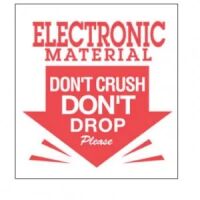 "Electronic Material Don't Crush" Label   