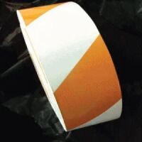 Reflective Tape, Orange & White Stripes, Left 