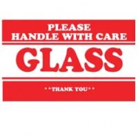 "PLEASE HANDLE WITH CARE GLASS THANK YOU" Label 