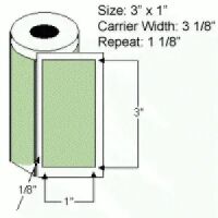 3"x1" Thermal Transfer Labels on Rolls, No Perf  