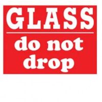 "GLASS do not drop" Label 