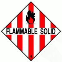 "FLAMMABLE SOLID 4" - D.O.T. Label   