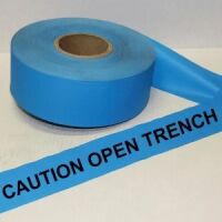 Caution Open Trench Tape, Fl. Blue