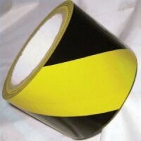 Hazard Warning Tape with Stripes, Black/Yellow 