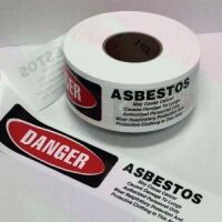 Danger Asbestos (Black&Red letters on White Tape) 