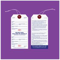 English & Spanish Baggage Claim Tag