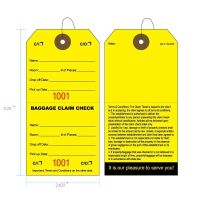 Baggage Claim Check Tags-In English