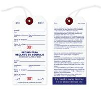 English & Spanish Baggage Claim Tag