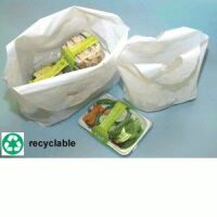 White Opaque Take Out Bag with Bell Top Handles