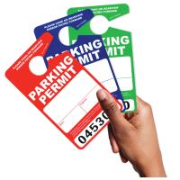Large Thick Plastic Parking Permits with UV Varnish - Numbered